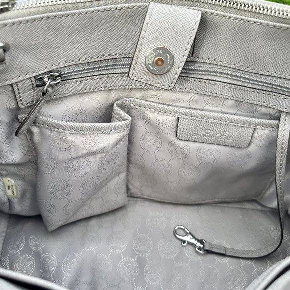 MICHAEL Michael Kors Sutton Stripe Convertible Medium Saffiano Leather Satchel - Picture 13 of 16